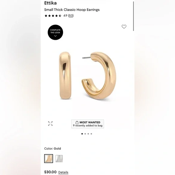 Ettika Gold Hoops - Picture 3 of 4